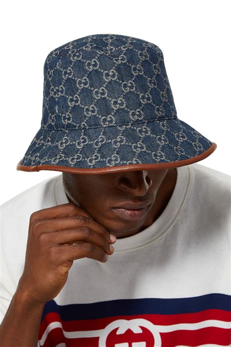 gucci bucket hat denim|Gucci canvas bucket hat.